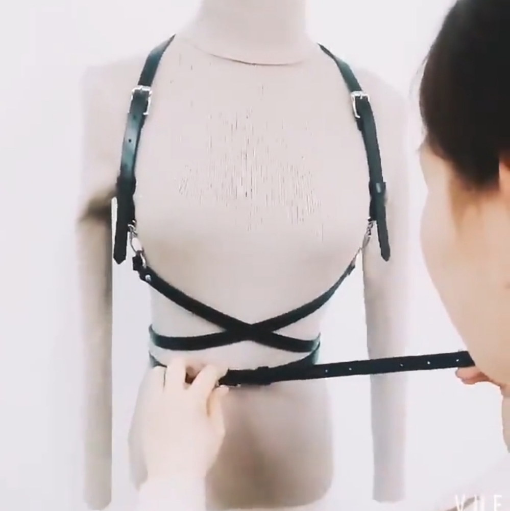 Faux leather harness